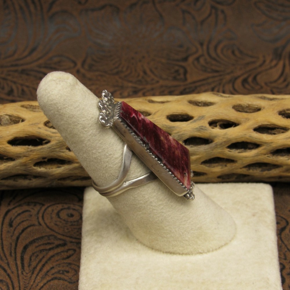 Spiny Oyster Sterling Silver Ring Size 7.25+