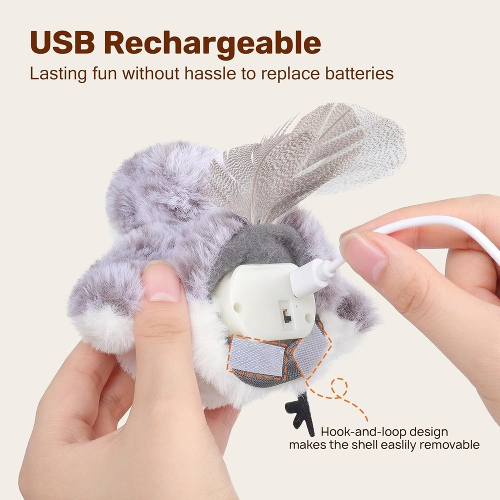 Realistic Flapping Sandpiper Cat Toy Pair