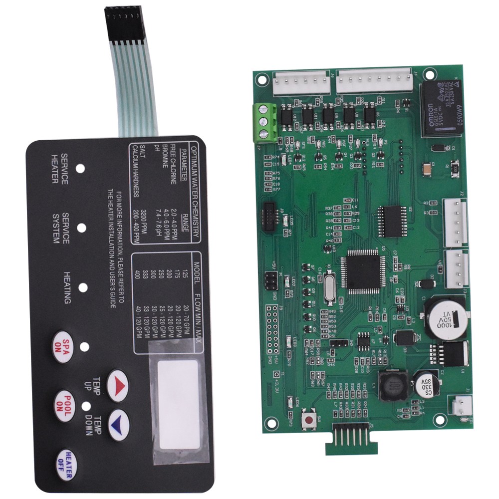 For Pentair Master Temp 400 42002-0007S Control Board Kit w/ 472610Z Switch Pad