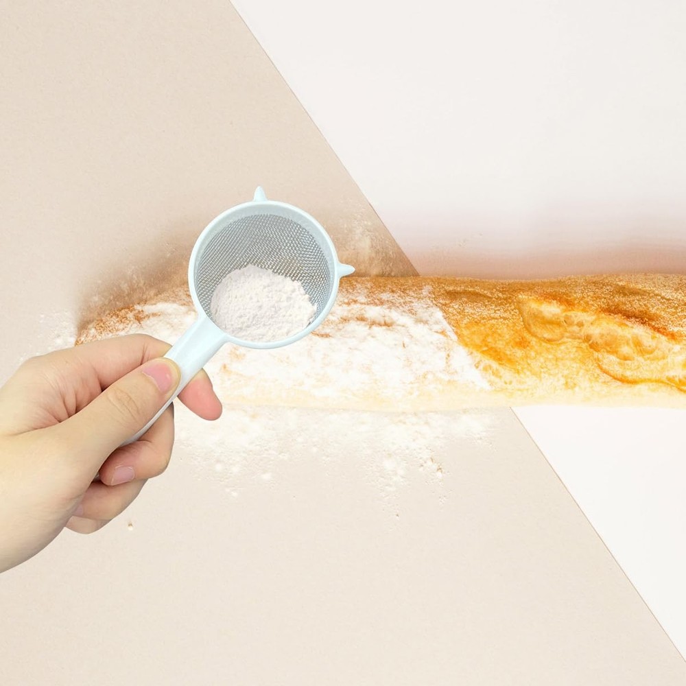 3 Pack Plastic Fine Mesh Strainer Set Double Ear Food Filter with Handle