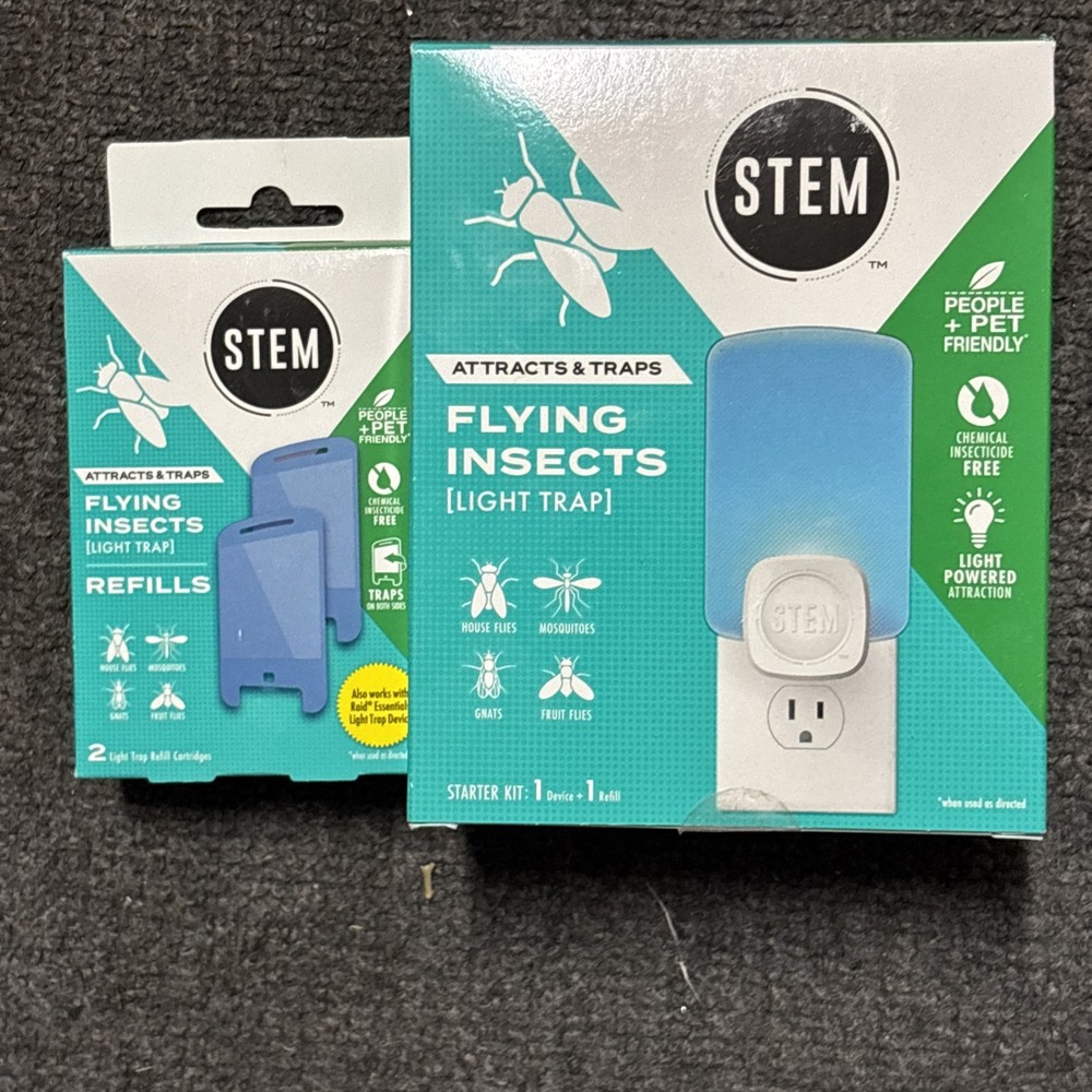 STEM Light Trap Flying Insects Starter Kit 1 Device & 2 Refills Total
