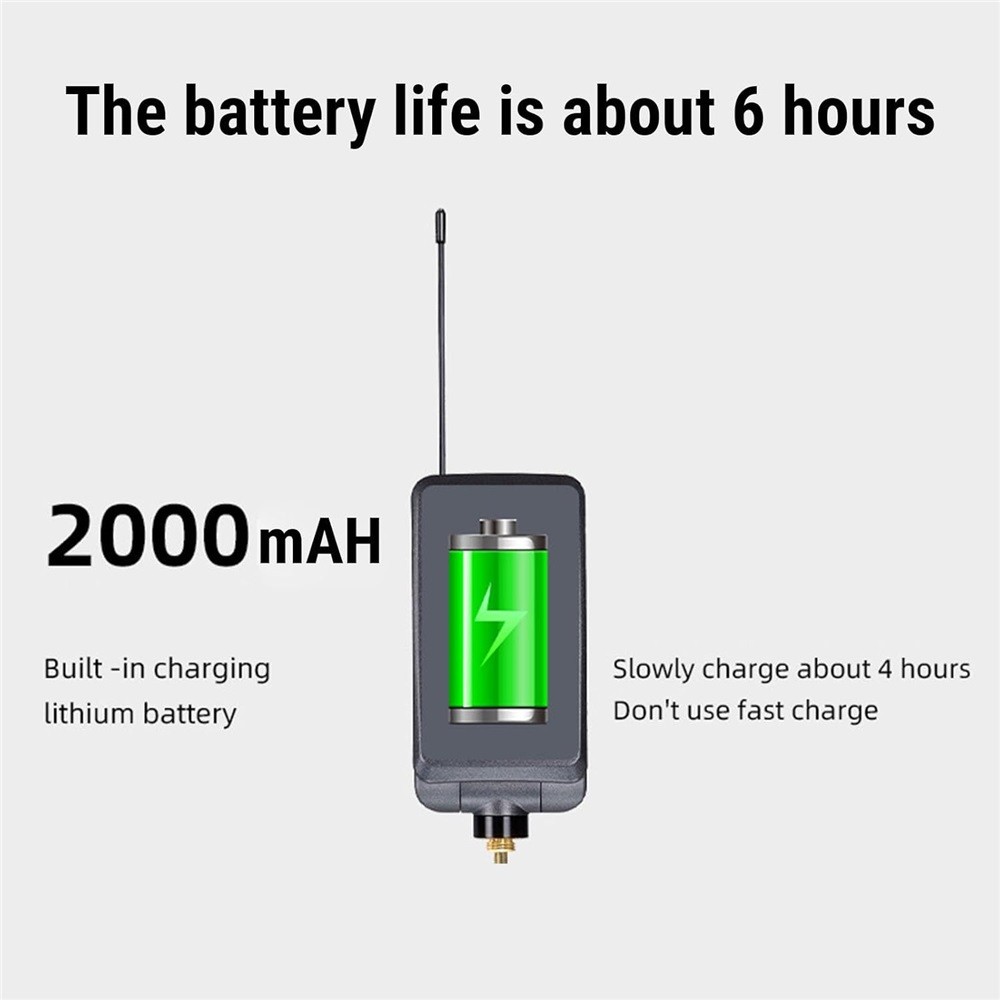 Dual Bluetooth Handheld Cordless Dynamic Microphone with Rechargeable Receiver