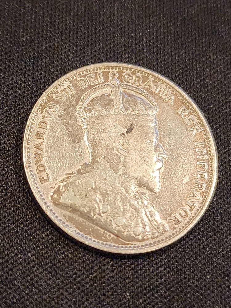 1910 Canada 25 Cents Silver Coin