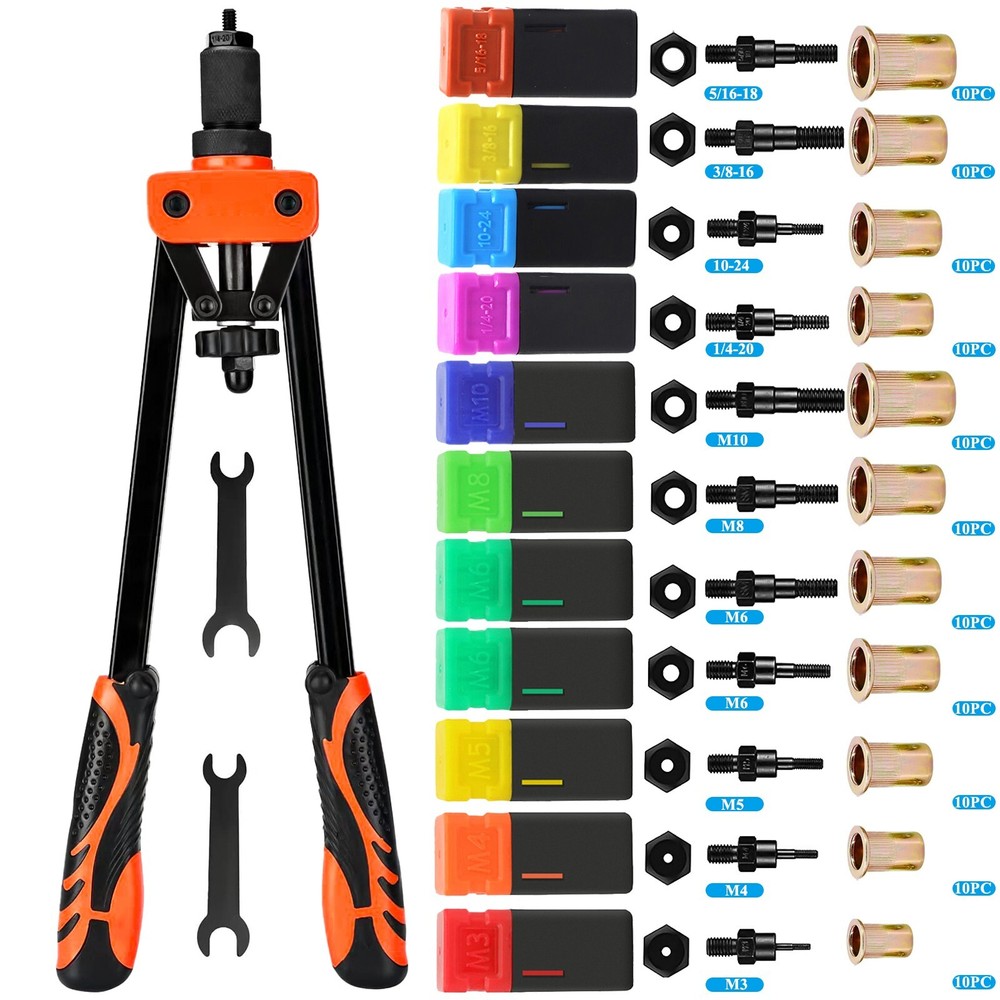 Rivet Nut Gun Kit Rivnut Tool Nut Setter Thread Setting Nutsert Tool SAE&Metric