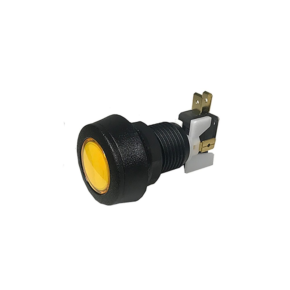 Yellow Small Round Low Profile Illuminated Pushbutton - 77-0004-25