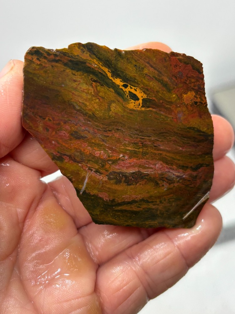 Cali Layered Jasp / Agate Slab Cabbing Lapidary Combo Ship Avail