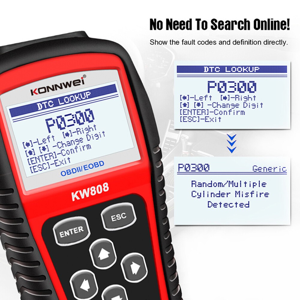 MaxiScan OBD2 EOBD Scanner MS509 KW808 Car Code Reader Tester Diagnostic Tool