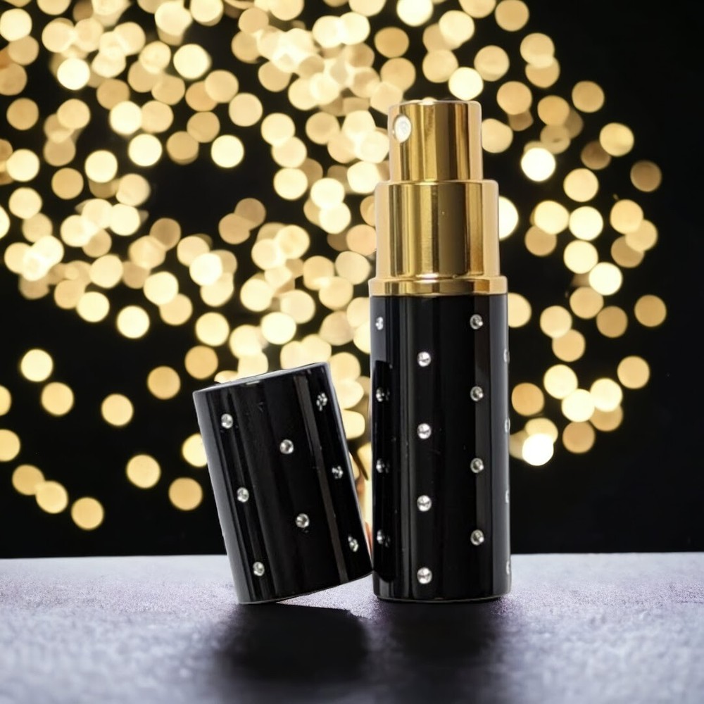 8ml Perfume Travel Atomizer & Funnel ~ *Gift Box Option ~ Refillable ~ Black Dot