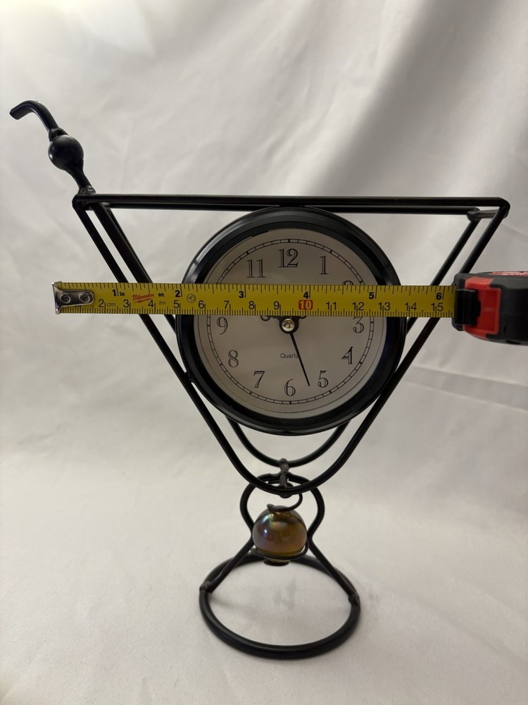 Martini Cocktail Clock Ornamental Metal
