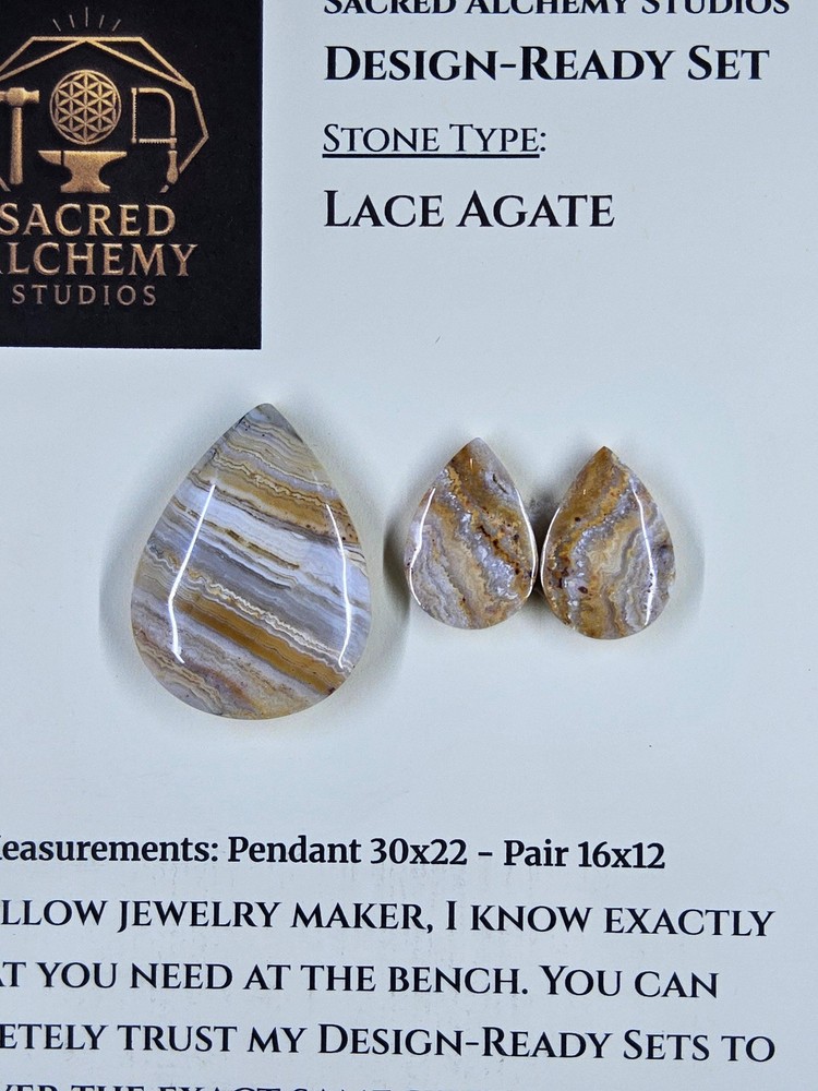 Tear Shape - Lace Agate - Design-Ready Set