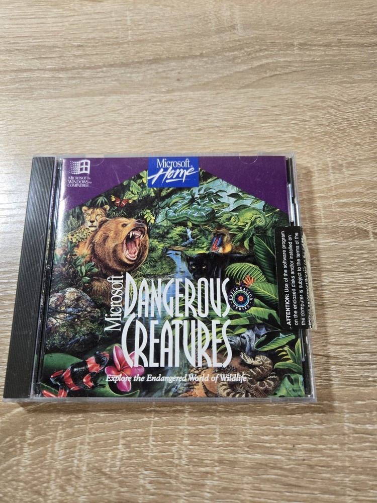 Microsoft Windows Dangerous Creatures Explore Endangered Wildlife CD With Manual