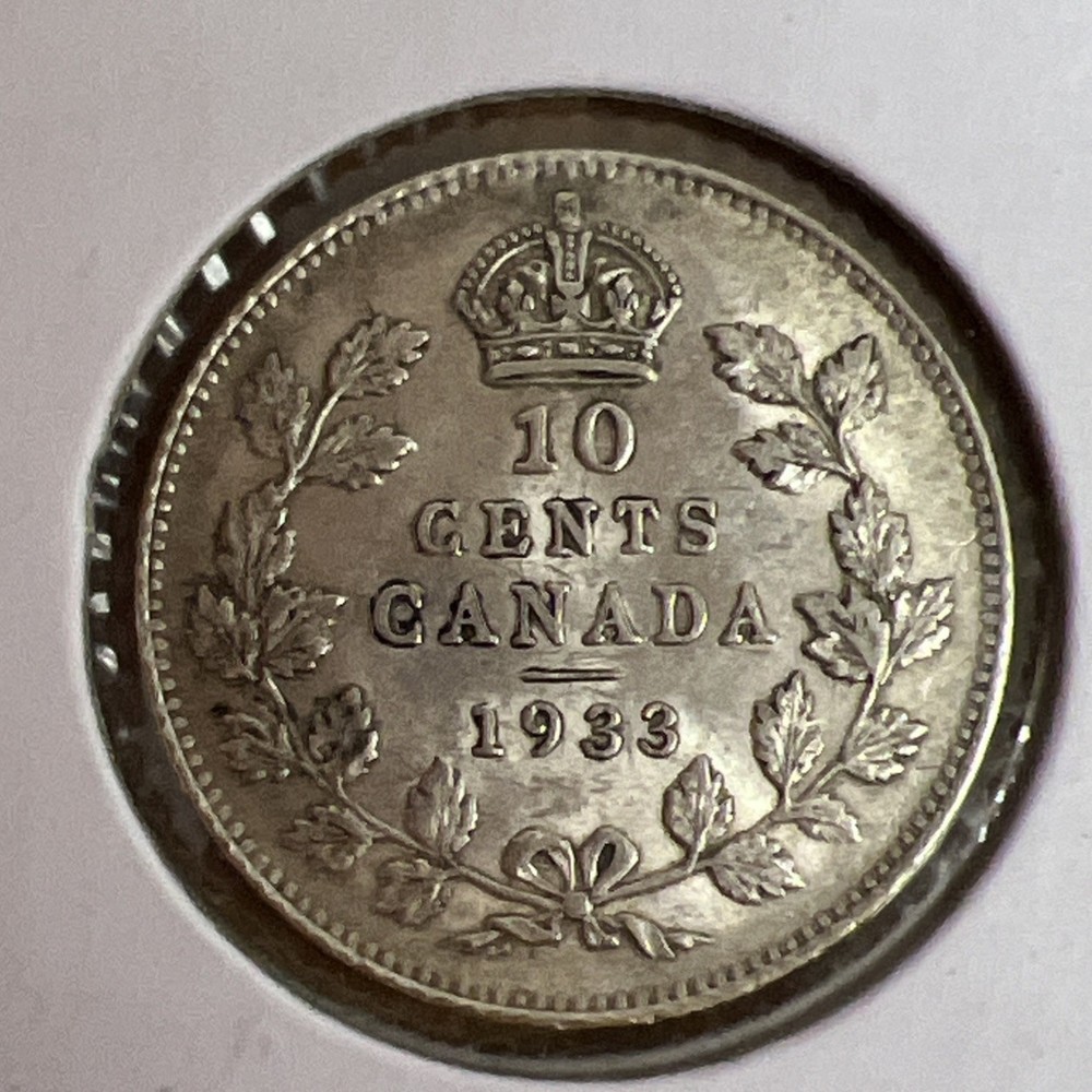 1933 - Canada dime - Silver - Canadian 10 cent Nice!