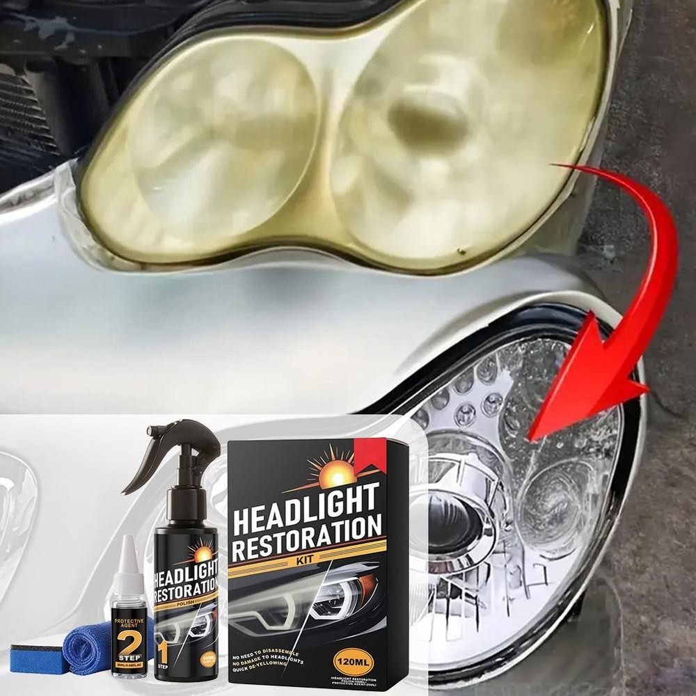Headlight Restoration Kit, No Power Tools, Makes Headlights Like Ne w