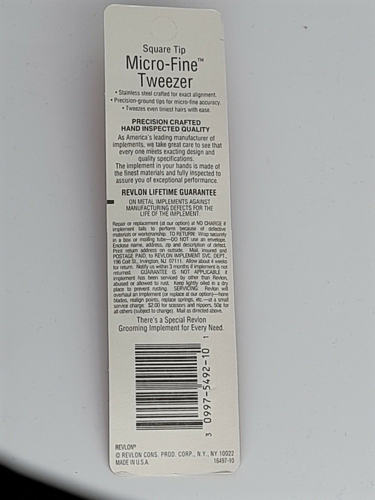 Revlon Square Tip Micro-fine Tweezer 5492-10