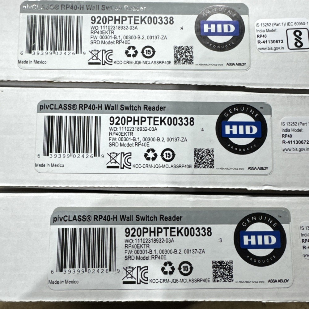 HID 920PHPTEK00338/ PivCLASSRP40-H wall switch reader-New