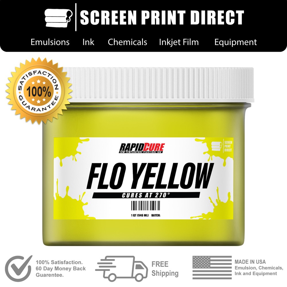 Fluorescent Yellow - Screen Printing Plastisol Ink - Low Temp Cure - All SIzes