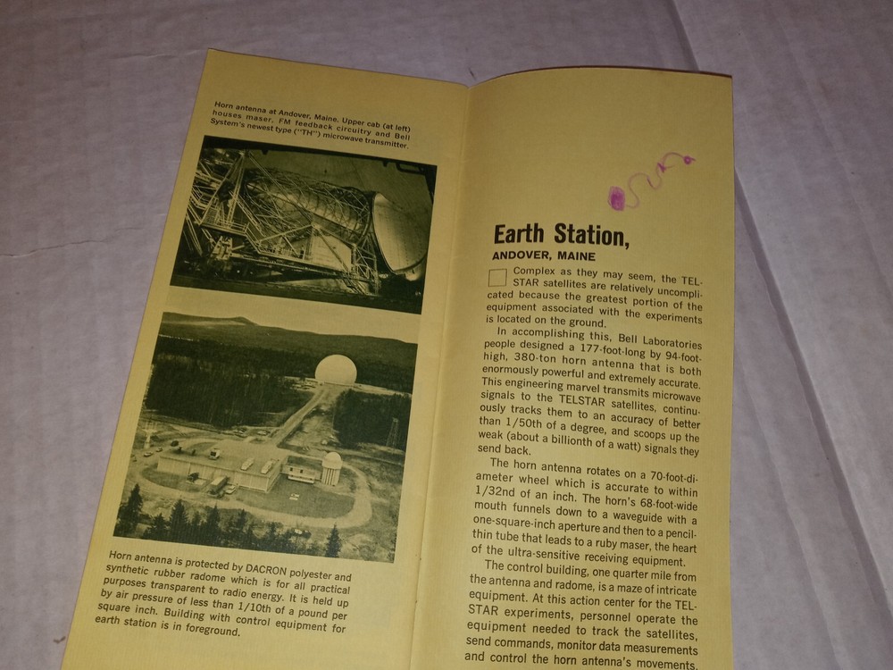 Vintage 1963 Bell System PROJECT TELSTAR EXPERIMENT Brochure
