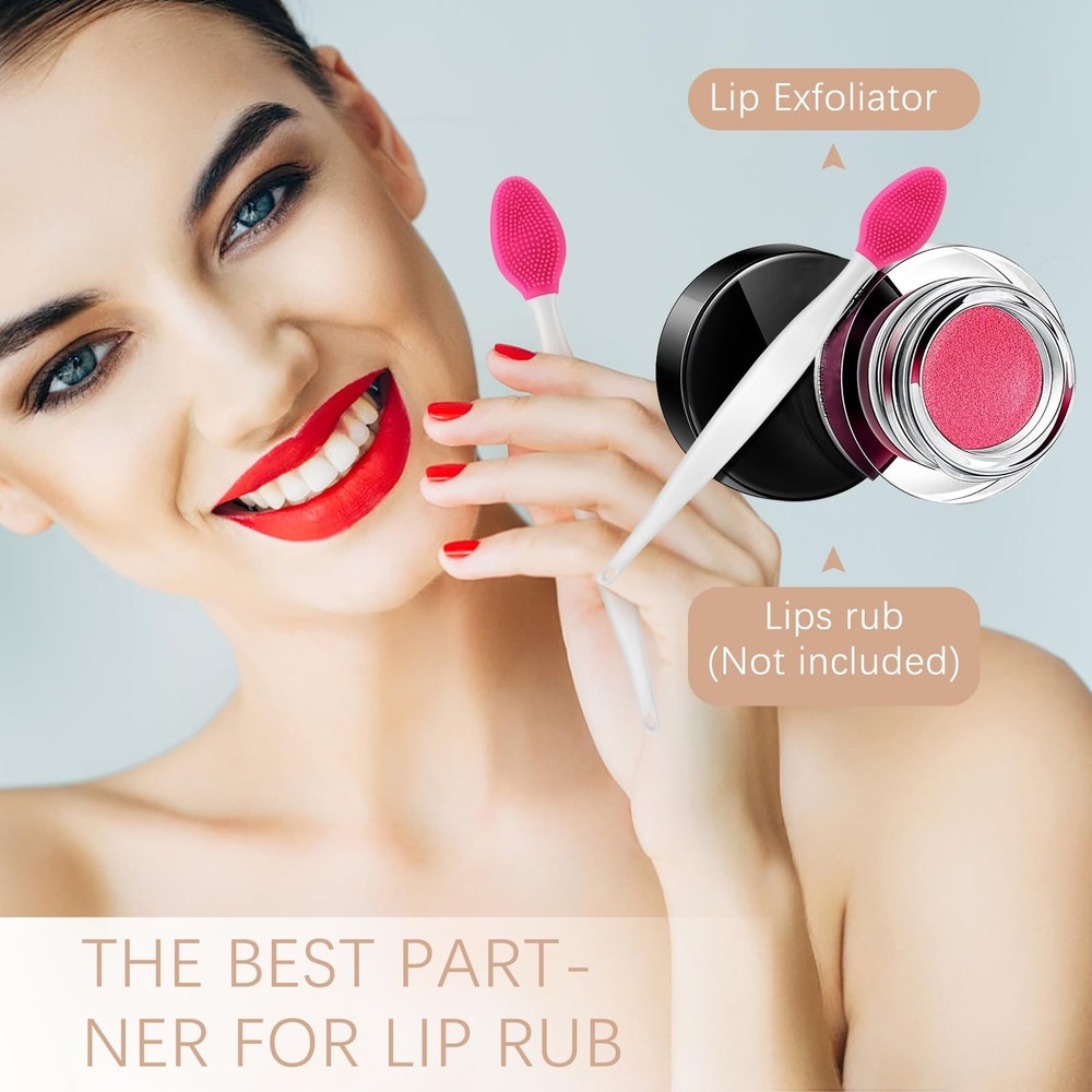 Lip Scrub Brush Tool Double-Sided Mini Gentle Lip Scrub Cleansing Kits Tools
