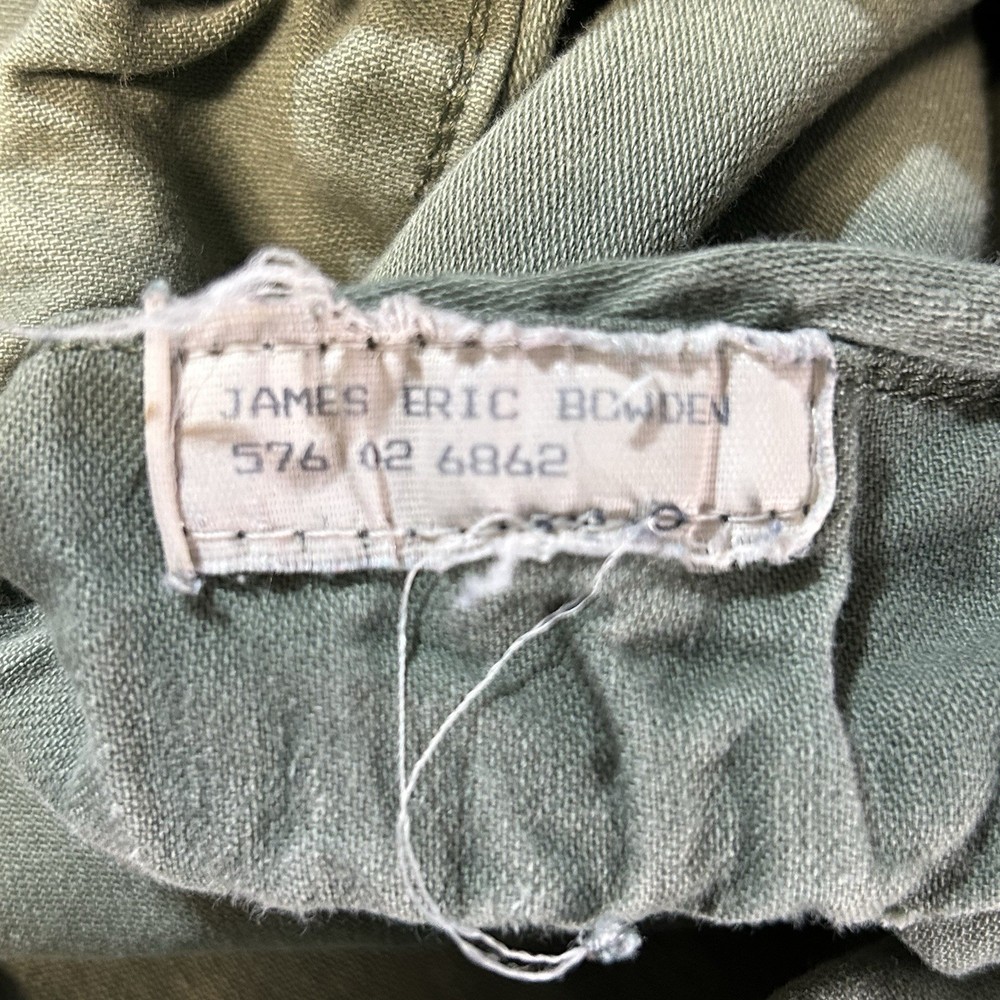 Vintage Military Laundry Bag Long 2 Green Drawstring