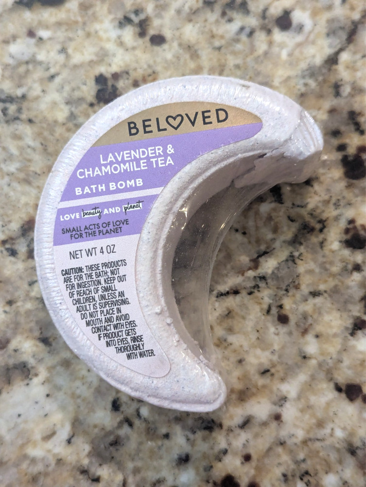 Beloved Lavender & Chamomile Bath Bomb Moon Shaped 4 oz