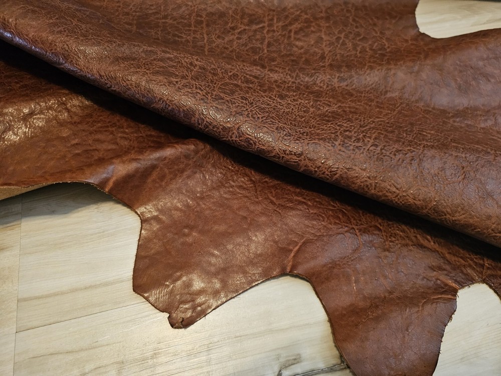 5-6oz VEG TAN MEDIUM BROWN FULL GRAIN SINGLE SHOULDER LEATHER HIDE SHEET,PANEL