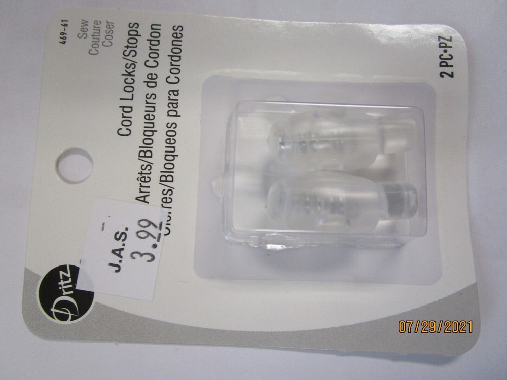 CORD LOCKS / STOPS.   2 PER PACKAGE.   LOT OF 2