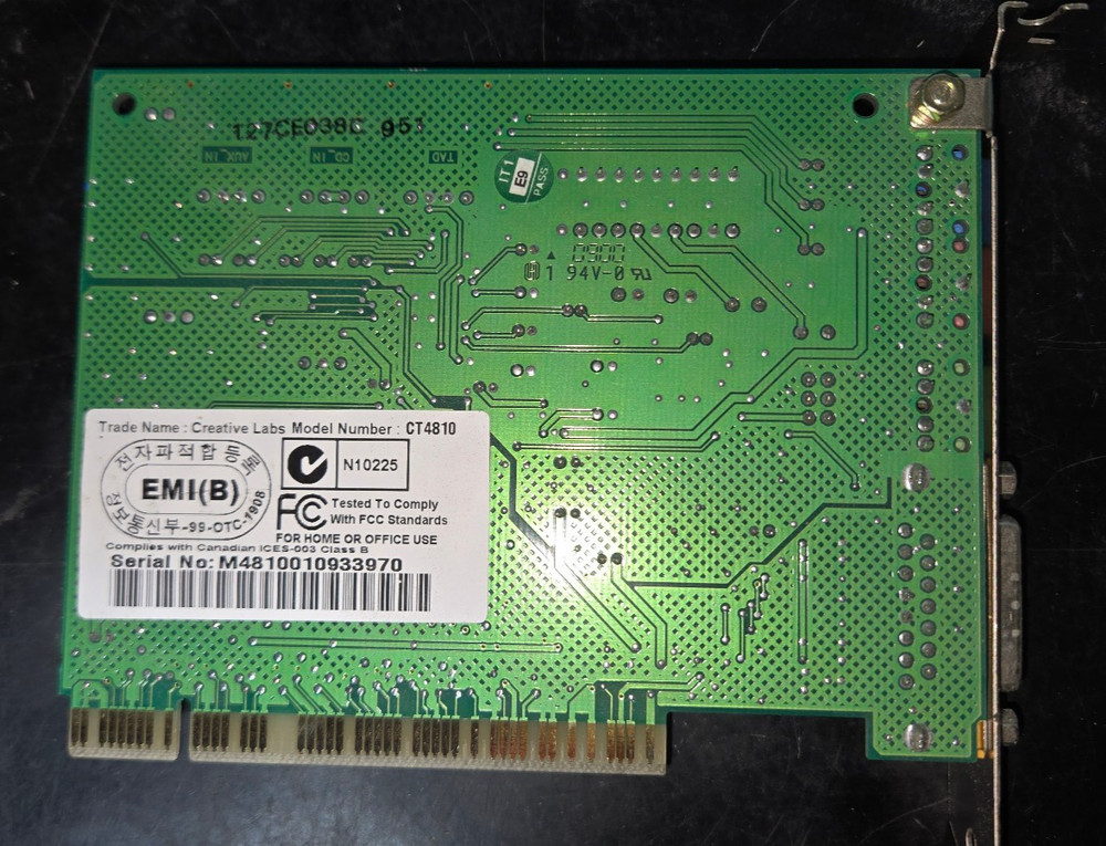 Creative Labs Sound Card CT4810, PCI - Tested