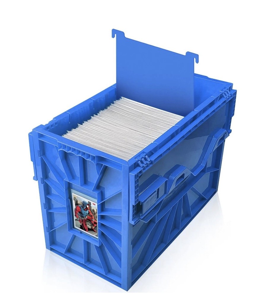 1 BCW BLUE Short Comic Book Bin - Heavy Duty Acid Free Plastic Stackable Box