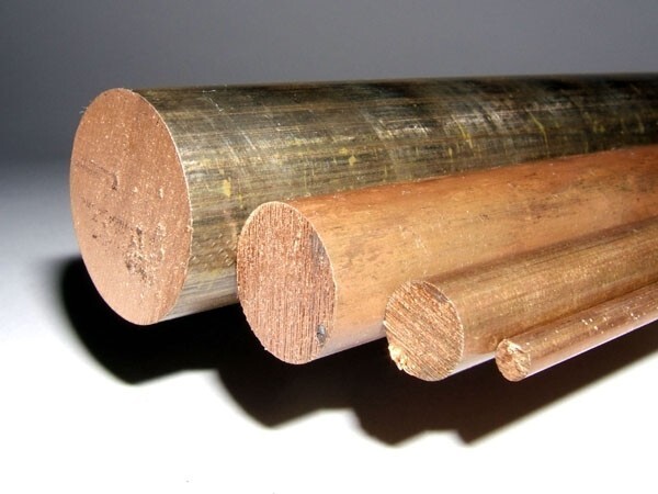 Round phosphor bronze rod PB104/CuSn8  various sizes and lengths
