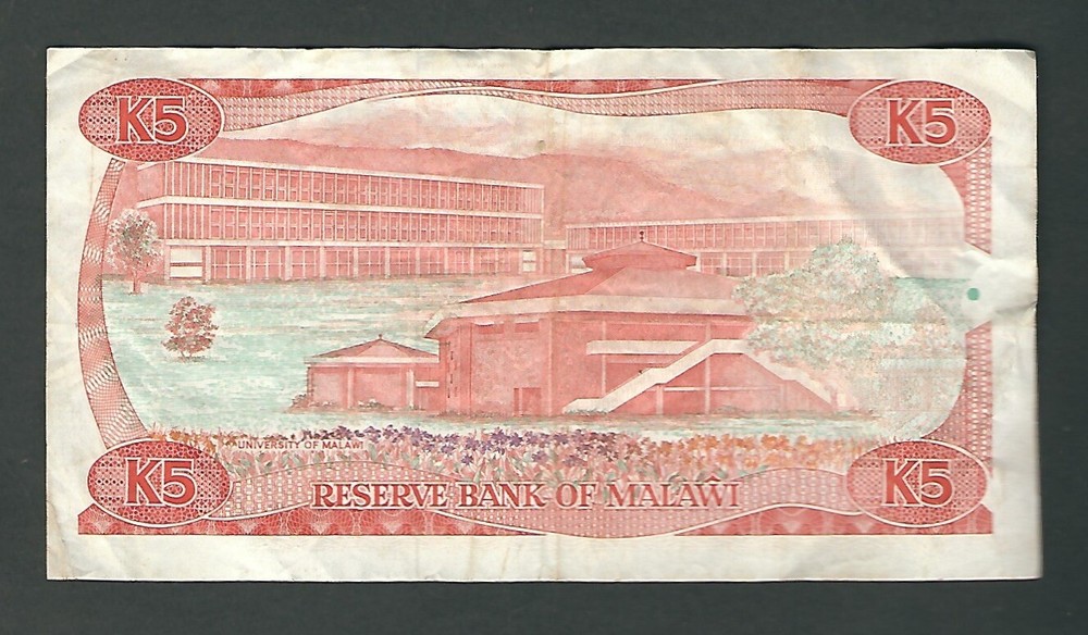 Malawi - 5 Kwacha, 1986