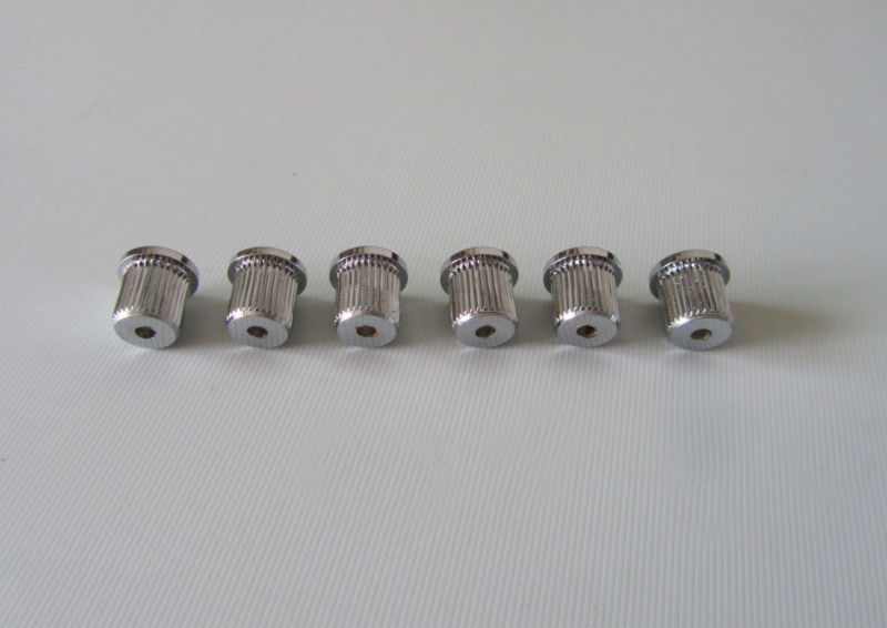 KAISH 6pcs Chrome String Through Body 5/16" String Ferrules for USA Telecaster