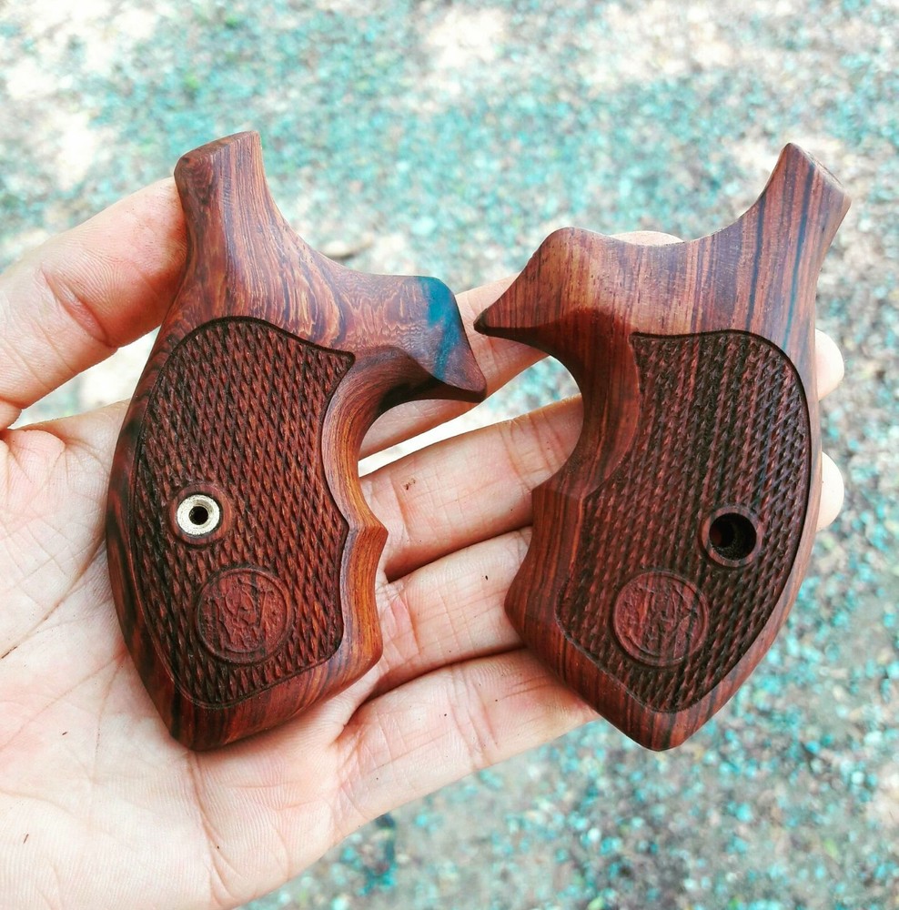 Premium Solid wood Grips For S&W- J Frame Round butt