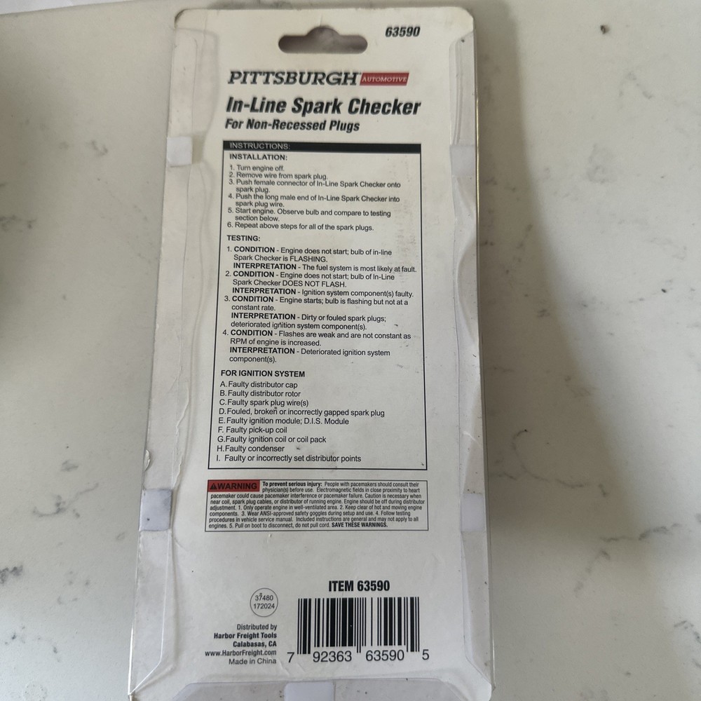 Pittsburgh In-line Spark Checker