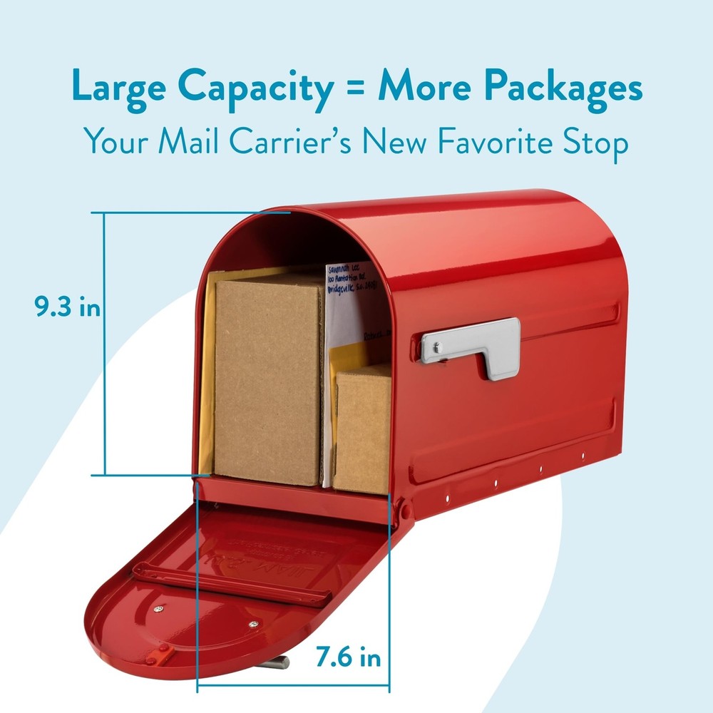 Architectural Mailboxes 79007RSR Boulder Mailbox, Red
