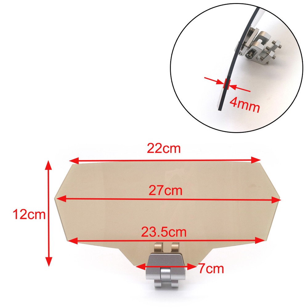 Motorcycle Tea Adjustable Clip On Windshield Extension Spoiler Wind Deflector