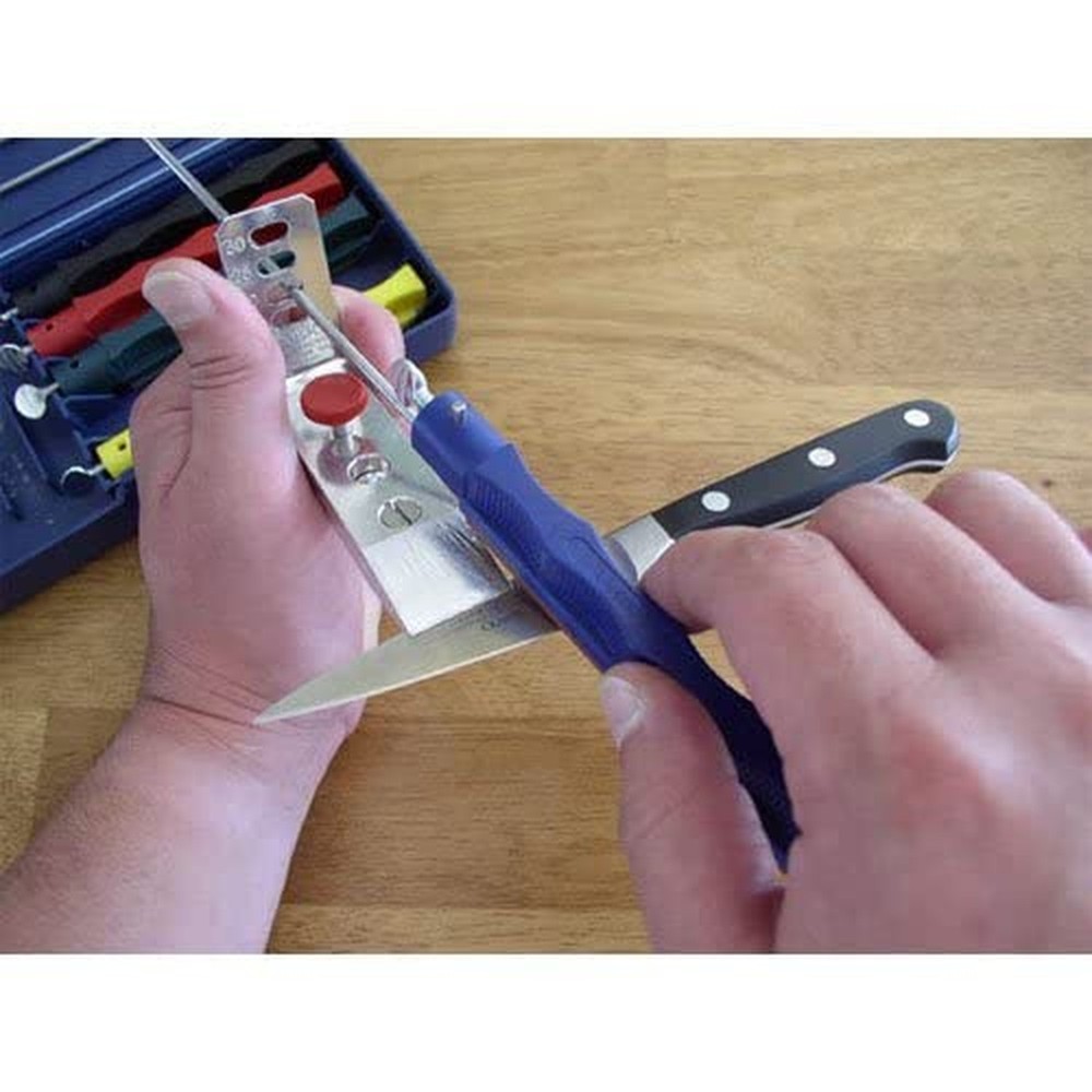 Lansky Standard Knife Sharpening System: 3-Stone Ceramic Knife Sharpener Kit ...