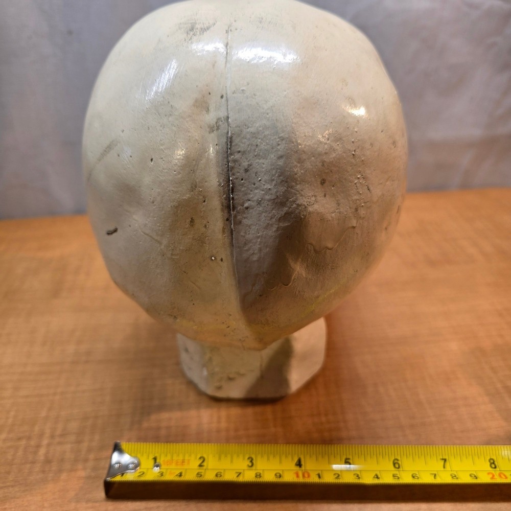 Large 9" Ceramic Human Skull from Mexico Decorative Heavy