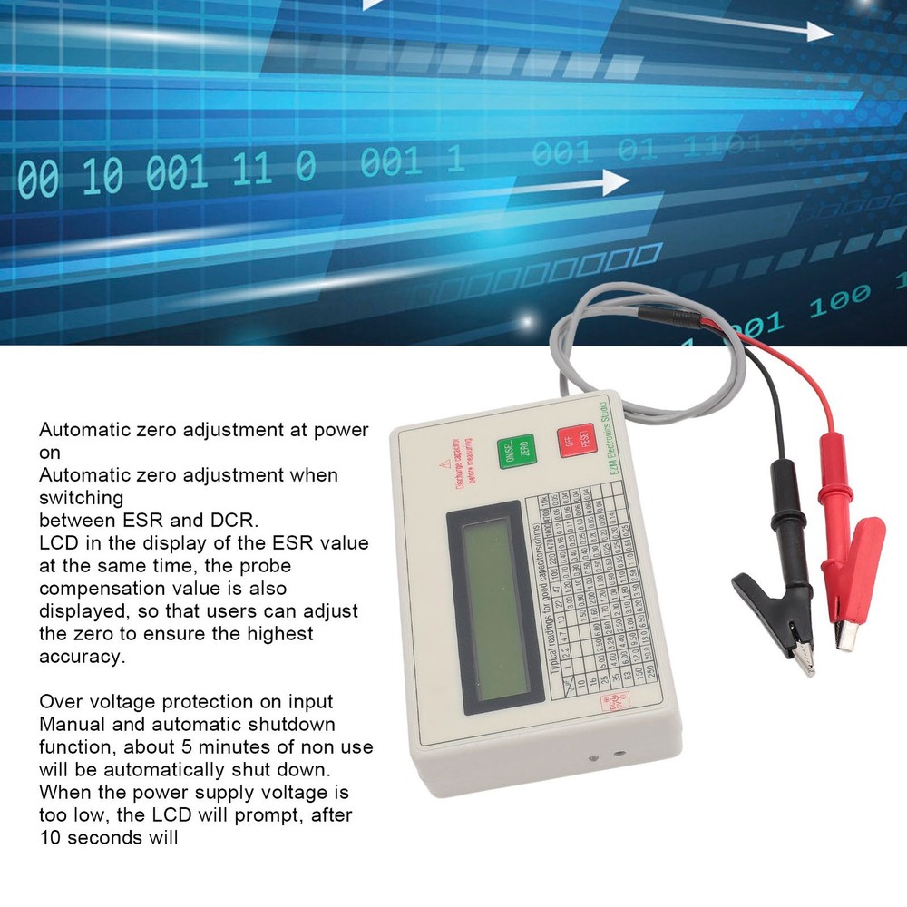 Meter Accurate Shutdown Function Portable Capacitance Tester Kit ⭐