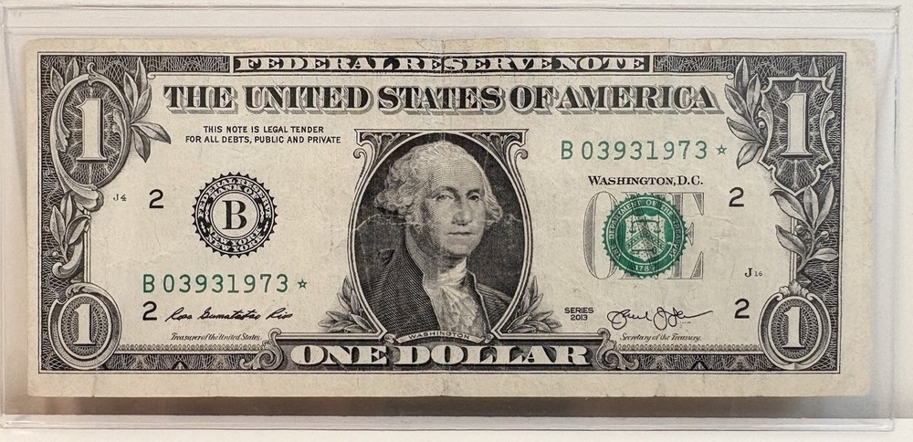 $1 2013 B Duplicate DC Star Note B03931973