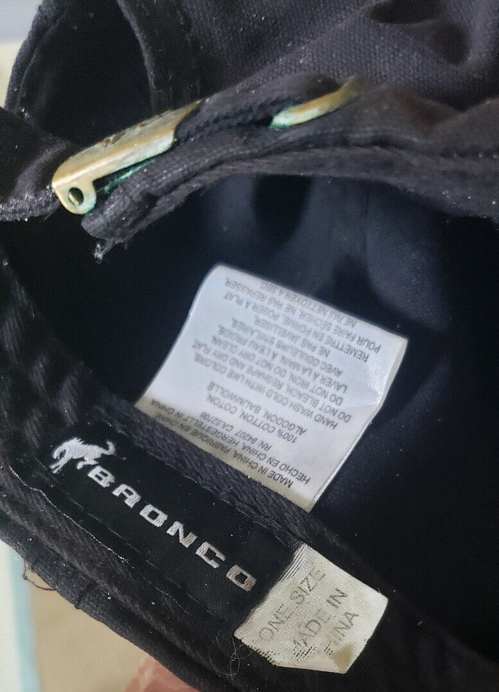 Ford Bronco Strapback Hat Cap Black Embroidered Washed