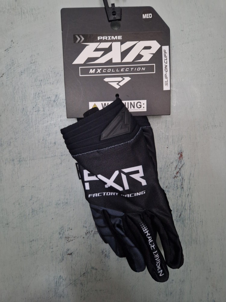 FXR Prime MX Glove Black/White Size Medium