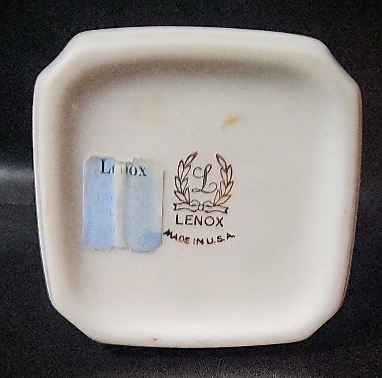 LENOX 6.5" RECTANGULAR VASE HAND DECORATED GOOD CONDITION 