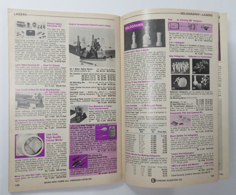 Edmund Science Equipment Computer Catalog Optics Microscopes Math Lasers 1972