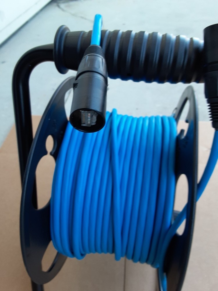 100FT PRO CAT5E Tactical Shielded w/Neutrik Ethercon RJ45 Digital Cable on reel