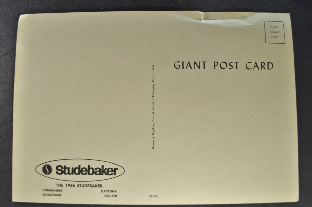 1966 Studebaker Large Postcard Cruiser Daytona Wagonaire Commander Original 66