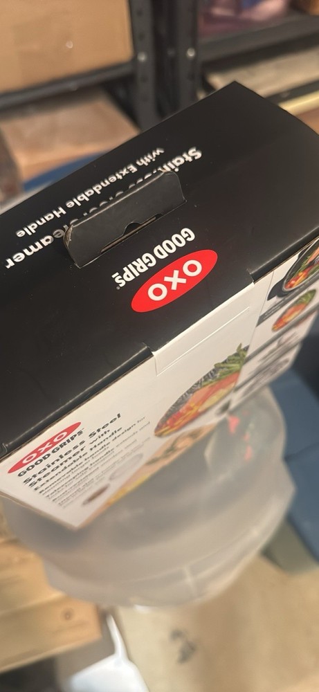 NEW! OXO Stainless Steel Steamer Basket Foldable w Extendable Handle