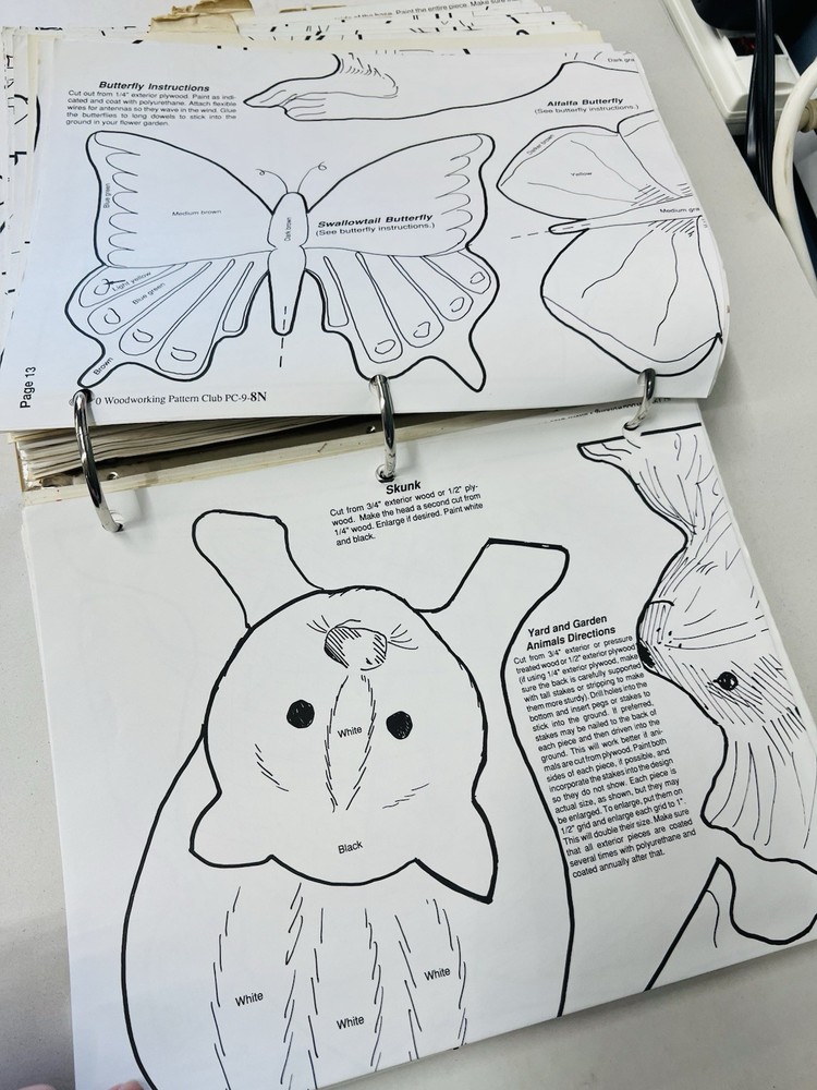 Woodworking Pattern Club And Scroll Saw Pattern 3-Ring Binder 97 Patterns