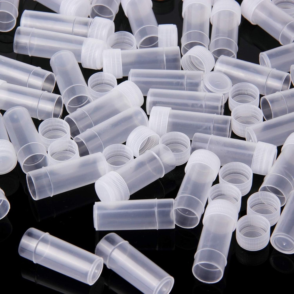 100Pcs 5ML Small Pill Plastic Containers Empty Pill Bottles Sample Bottles Vi...