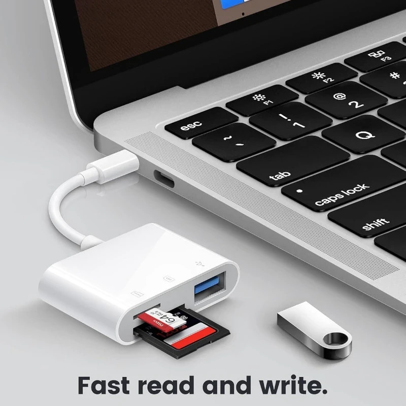 3 In 1 Adapter Type-C, Tf, Cf, Sd, Memory Card Reader, Recorder, Compact Flash