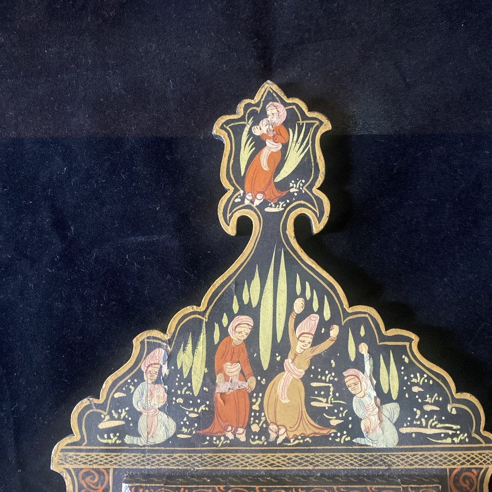 Antique Handpainted Qajar Laquer Mirror